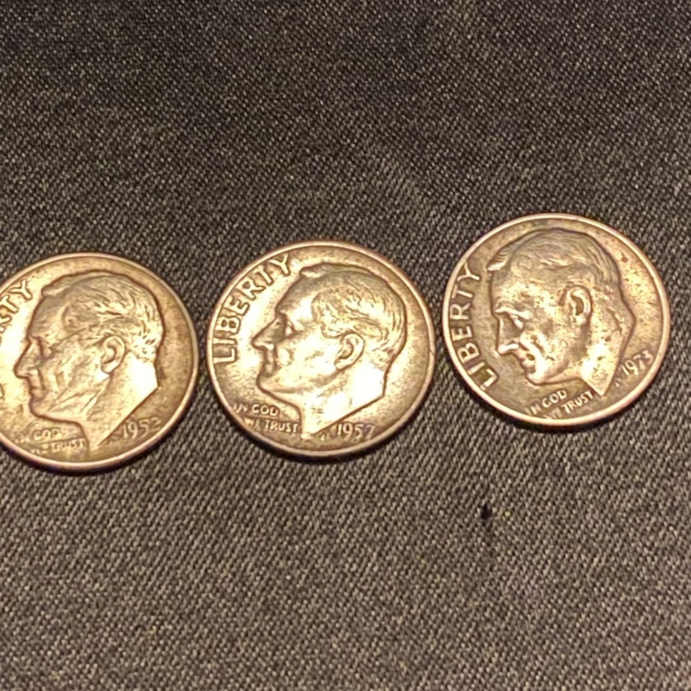 Eisenhower US dimes 1952, 1957, & 1973 Eisenhower US dimes